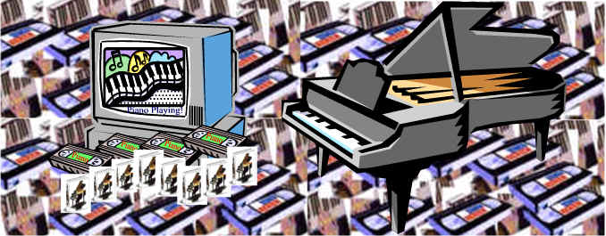 Piano lessons with music books and videos